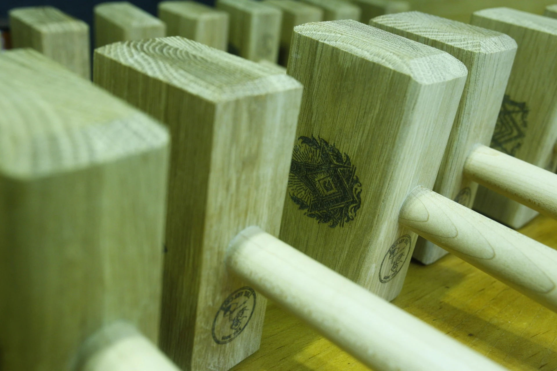 Artisan maker working in creative studio workshop with custom hand tools