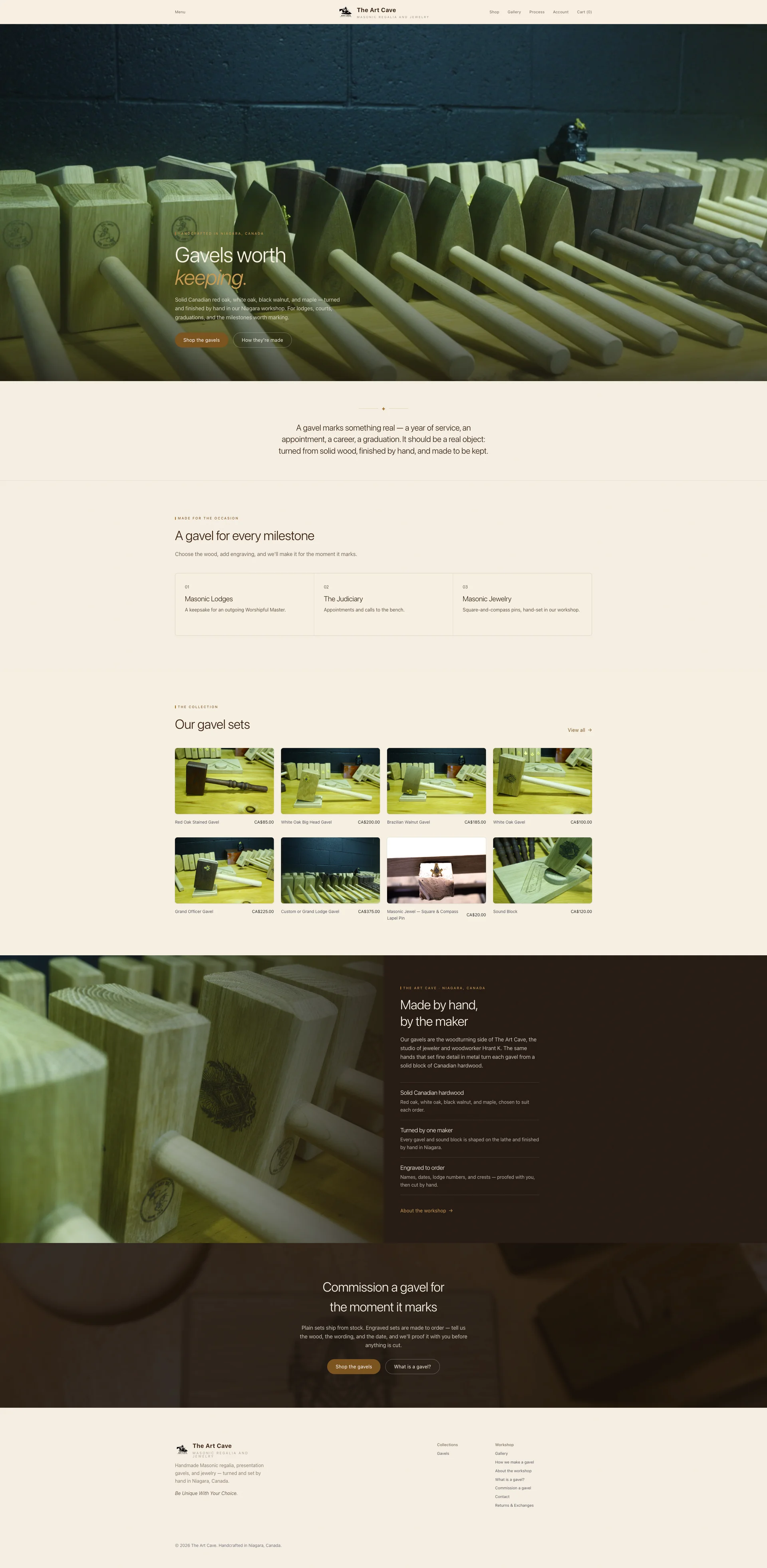Full-length screenshot of theartcave.net